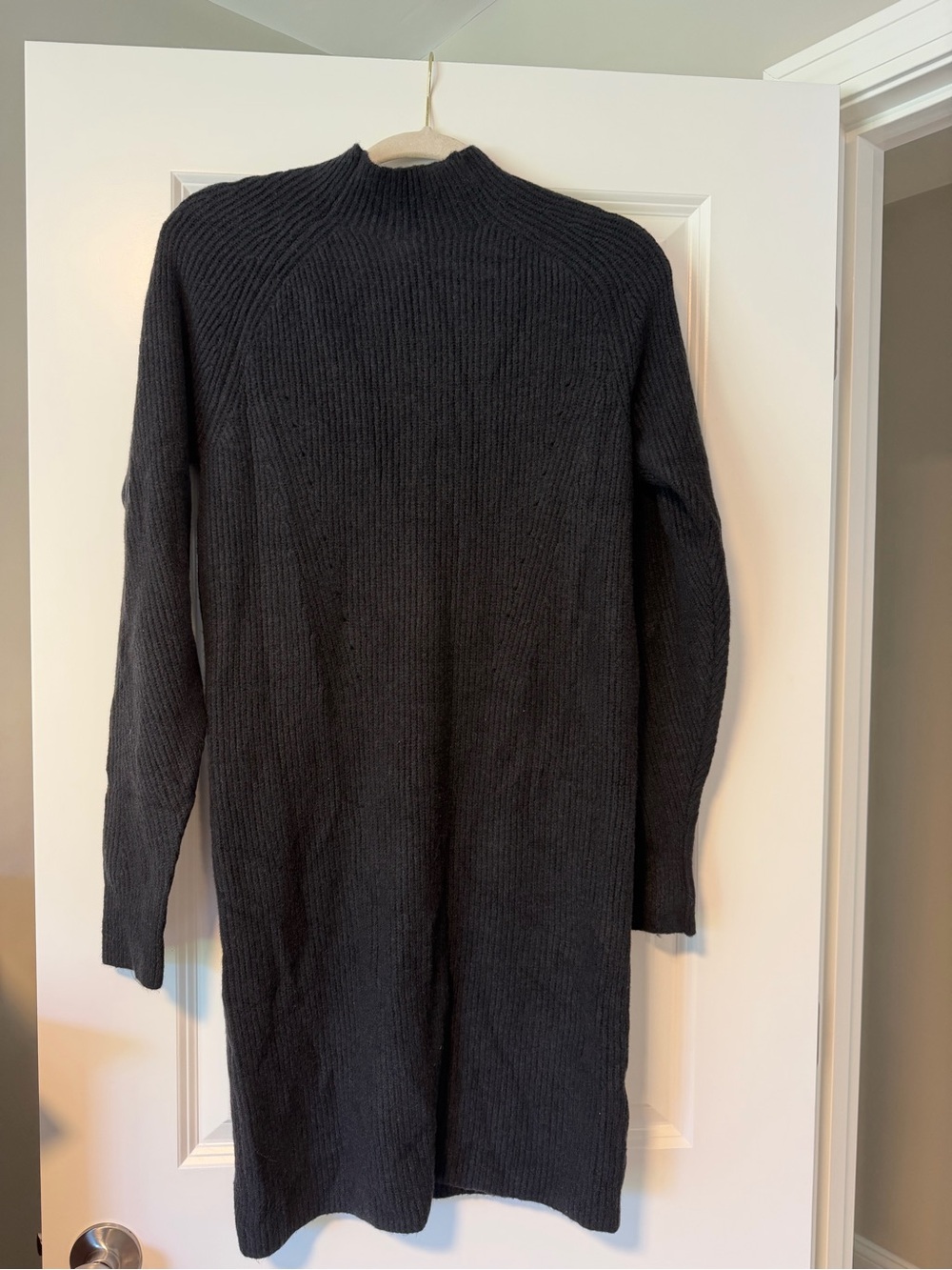 Women’s Black Long-Sleeve Mock-neck Sweater Dress NEW WITH TAGS